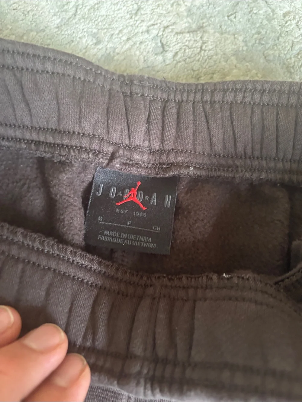 Jordan Brown Joggers with Plaid Side Panels